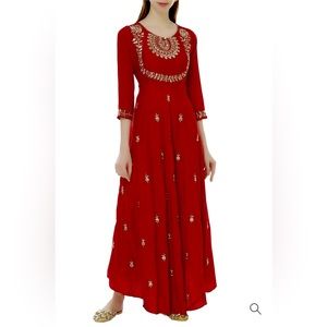 Red Embroidered Anarkali Kurta NEW!!!